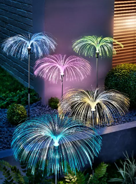 LED-Gartenstecker Fantasia 5er-Set “Lebendige Leuchtdeko für Rasen, Beet 75cm