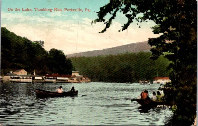 View On the Lake, Tumbling Run, Pottsville PA c1908 Vintage Postcard V43