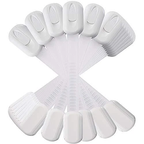 12 Pack Vmaisi Multi-Use Adhesive Straps Locks (White)