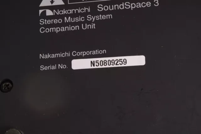 Nakamichi Soundspace 3 Stereo Musik System Companion/Haupt/Subwoofer Unit Wie 2