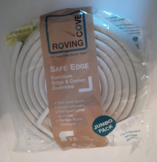 Roving Cove 6 ft Safe Edge Cushion Furniture Padding Baby Proofing Safety White