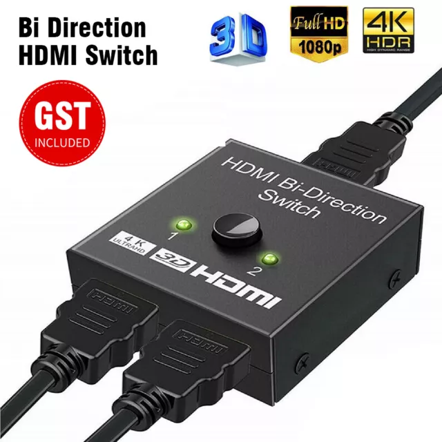 2 in 1 In Out UHD 4K Bi Direction HDMI 2.0 Switch Switcher Splitter Hub HDCP 3D