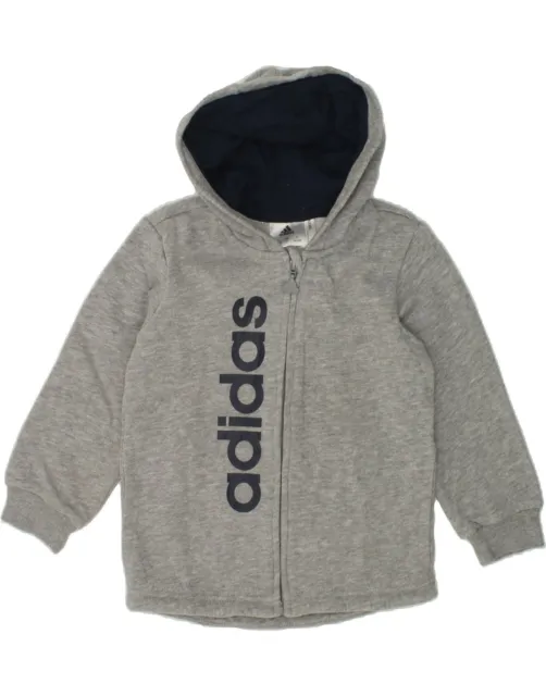 ADIDAS Baby Boys Graphic Zip Hoodie Sweater 18-24 Months Grey AS60