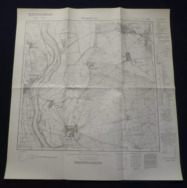 Landkarte Meßtischblatt 3854 Fürstenberg a.d. Oder, Vogelsang, Ziebingen, 1934