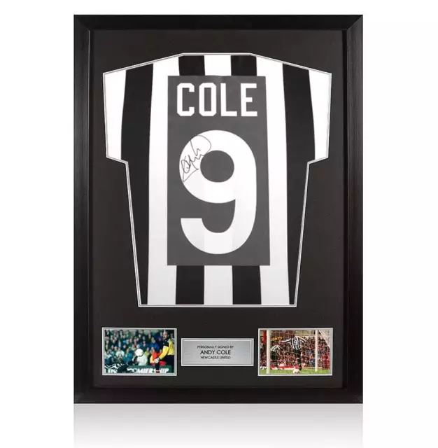 Framed Andy Cole Signed Newcastle United Shirt: Home, 1995-96 Autograph