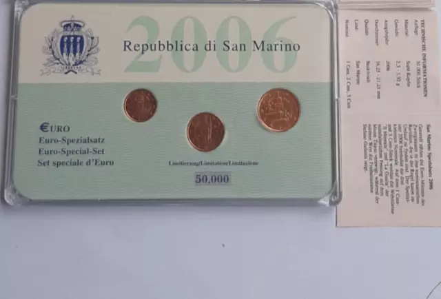 KMS,  Euro-Spezialsatz Rep. San Marino 1Cent-5Cent