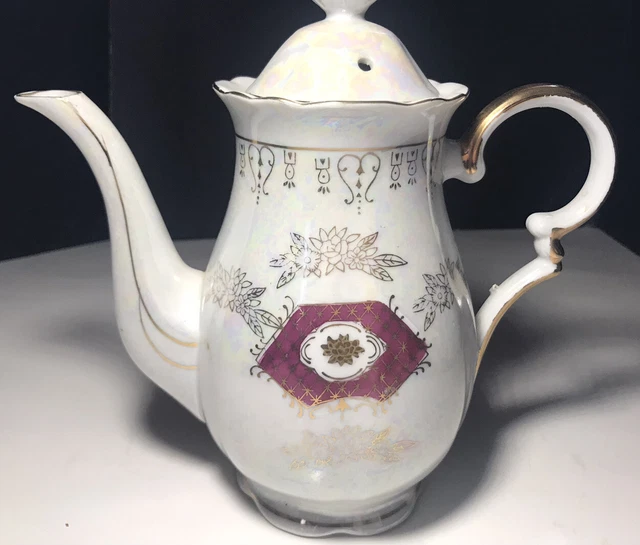 Vintage Hand-Painted Porcelain LustreWare Japan Tea Pot TeaPot