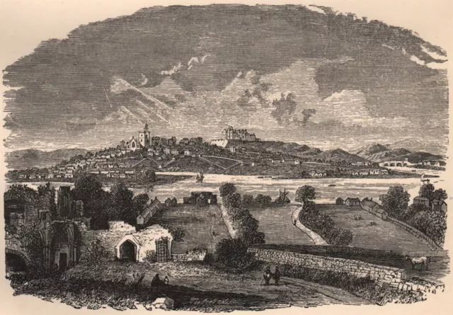 STIRLING. View in the beginning of the 18th century. Scotland 1885 old print