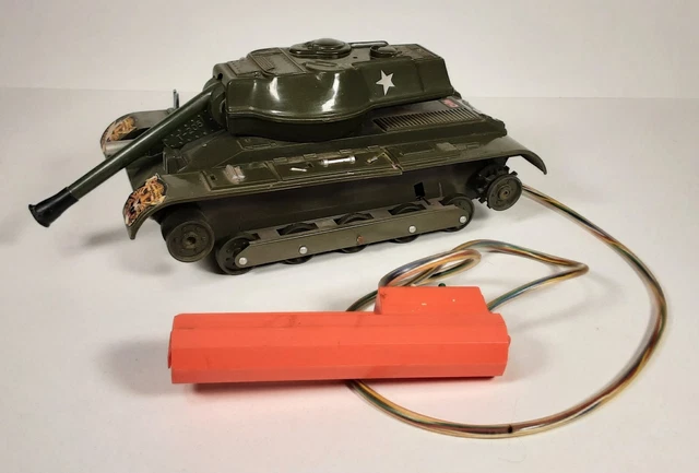 Blechspielzeug, Clim, Panzer T-206, Fernbedienung, 70er Jahre, DEFEKT #MS165