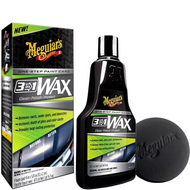Autowachs Meguiar´s 3-in 1- Wax Reiniger Politur & Wax  inkl. Pad 473 ml