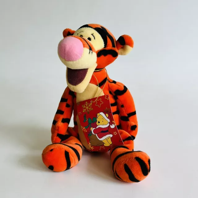 Disney Store Christmas 2001 Tigger Mistletoe Winnie The Pooh Soft Toy 9”
