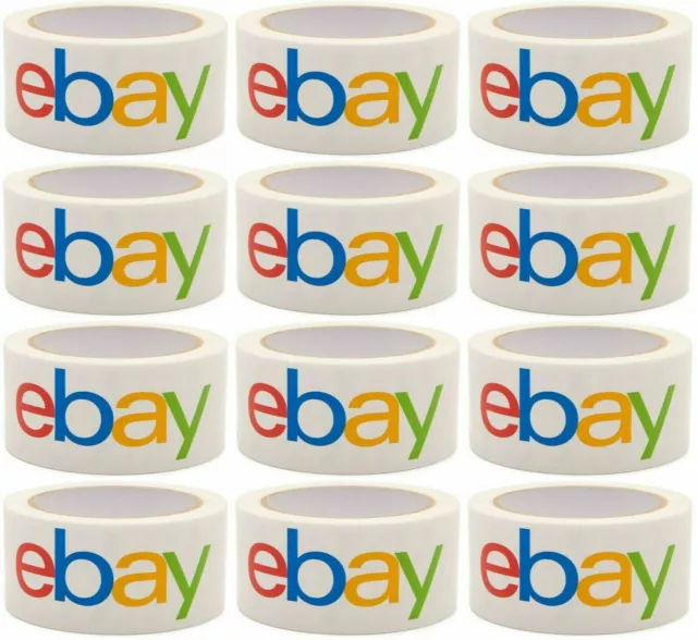 12 Rolls 2" X 75 Yards Official Ebay Shipping Packing Tape ~ New