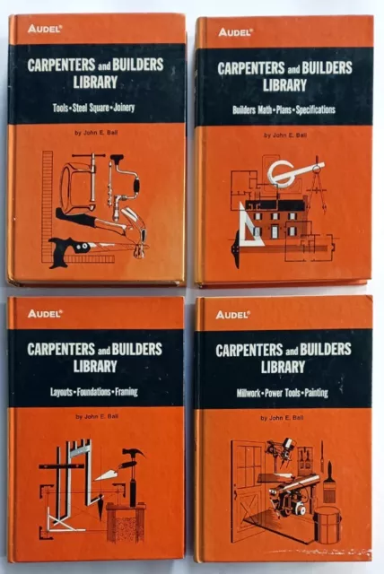 Audel Carpenters and Builders Guide Book Complete Set 1-4 Hardcover 1977 VG