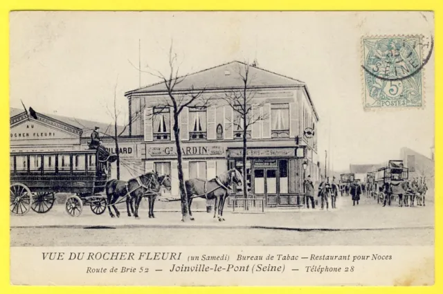 cpa 94 - JOINVILLE le PONT RESTAURANT view "au ROCHER FLEURI" 52 BRIE road
