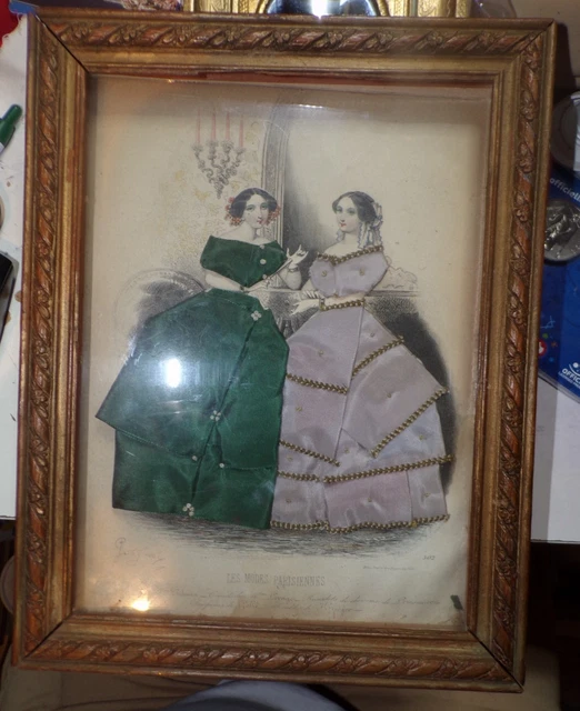 Petite gravure de mode années 1900 cadre doré tableau | Comprare su Ricardo