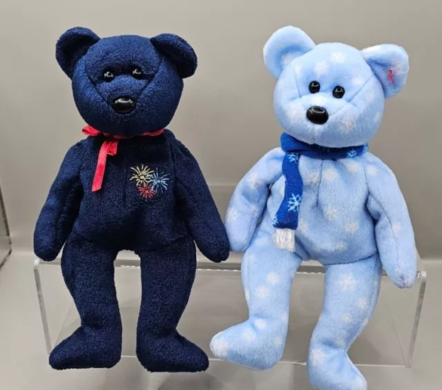 Ty Beanie Babies bundle Holiday bear 1999 & Sparks 2003