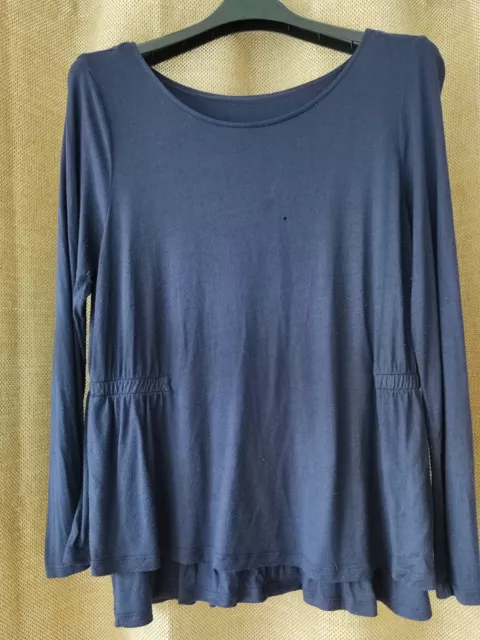 H&M Maternity Nursing Navy Blue Jersey Top Size UK 18