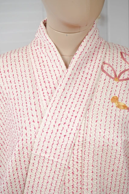 Dear Vanilla Japanese Silk Kimono Women's Robe Gown Authentic Japan Vintage Mint 3