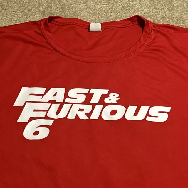 Fast & Furious 6 Movie Promo Shirt Sport Tek Jersey Material Sz XL Small Stains