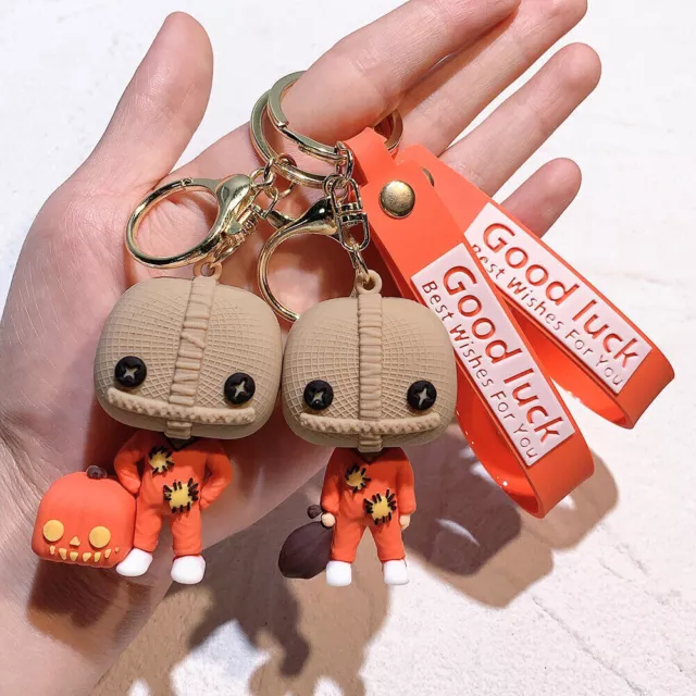 Halloween Trick 'R Treat Hanging Keychain Good Luck Pendant Keyring Kids Gift UK