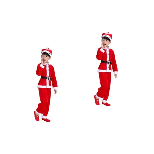 2 Pieces Red Girl Child Christmas Costumes Santa Claus Suit