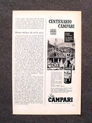 [GCG] M751 - Advertising Pubblicità - 1960 - BITTER CAMPARI , CENTENARIO CAMPARI