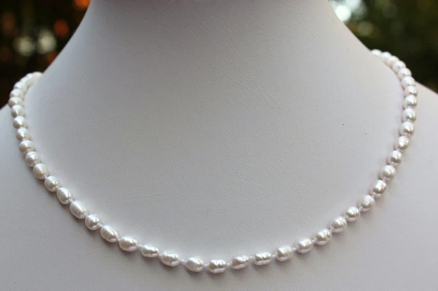 Collier De Perles D'eau Douce Br2s - 45cm, Perles 7-8mm, Chaîne Pour Bijoux, Neuf Sans Emballage
