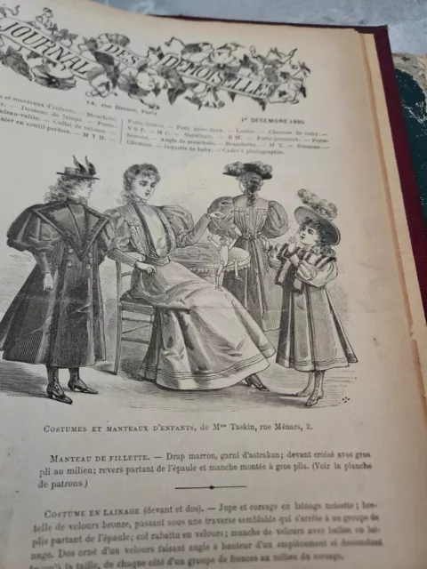 Livre de Mode Relié Ancien journal des demoiselles Années1894 et 1895