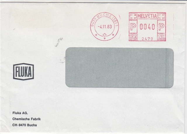 Switzerland Commercial 1983 machine cancel stamp cover ref 21578