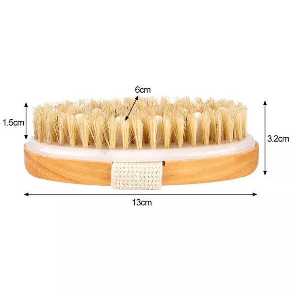 Spazzola naturale per il corpo, massaggio a secco, legno di faggio