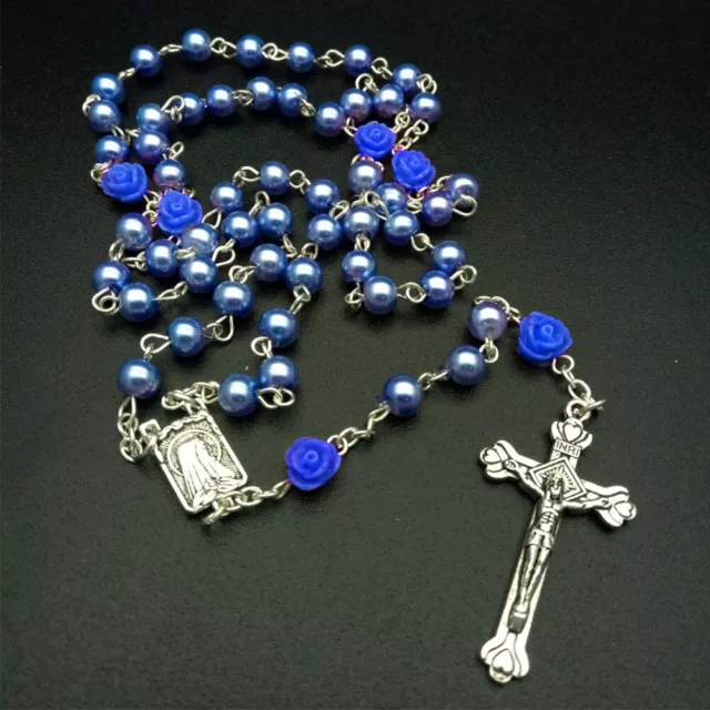 Women Men Holy Collection Cross Crucifix Rosary Necklace Antique Catholic Beads