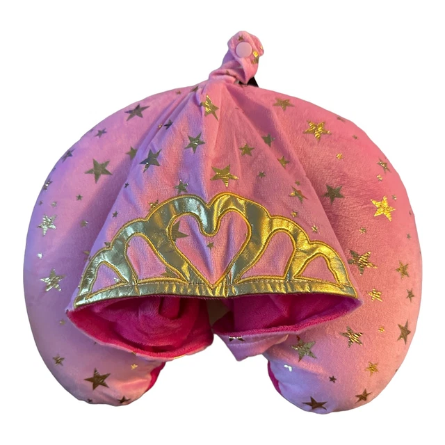 Kids Travel Memory Foam Hooded Neck Pillow, Pink