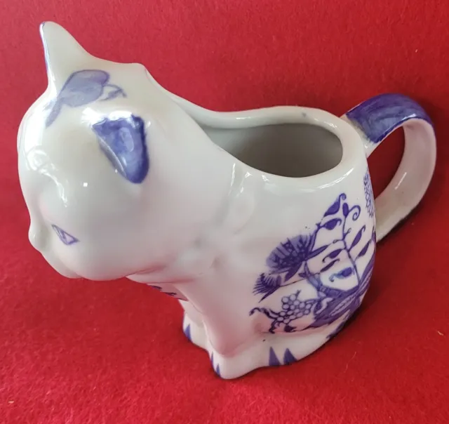 Vintage Ceramic CAT Creamer/pourer DELFT(blue & White) "Formalities By BAUM Bros