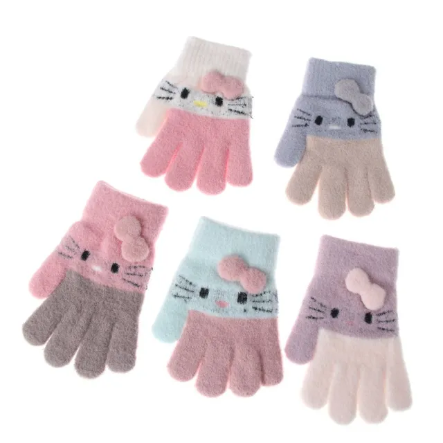 Warm Knitted Thermal Gloves Full Finger Mittens Kids Gloves Children's Gloves
