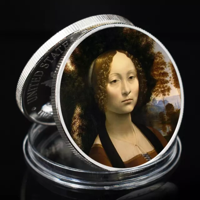 Renaissance Silver Coin Leonardo Da Vinci Famous Painting Commemorative Medal