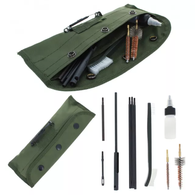 ASR Outdoor .22 Caliber Gun Cleaning Kit Brushes Canvas Pouch 10 Piece Set