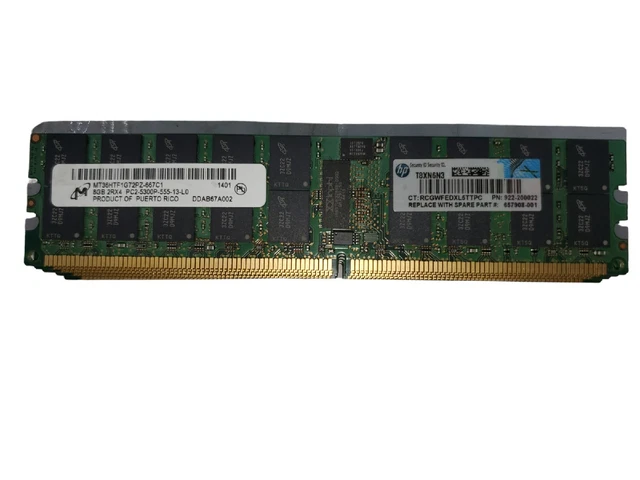 Lot-6 MT36HTF1G72PZ Micron 8GB PC2-5300 DDR2-667MHz ECC Registered CL5 240-Pin