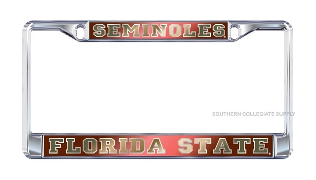 thumbnail image 2 of Craftique House Divided License Plate – Miami Hurricanes Vs FSU Seminoles, Mirrored 2 of 5
