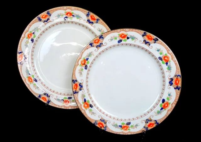 Samson Hancock & Sons Corona Ware Tokio 2 Pc Antique 9 3/8"Luncheon Plates 1912-