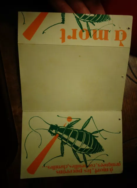 Ancienne Carte Dépliant Publicitaire Insecticide LE NECROPHORE contre les Poux