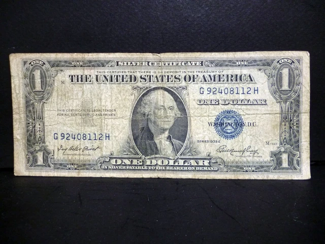 USA 1935 E Silver Certificate G/H Note Blue Seal $1 Circulated Condtion 3013