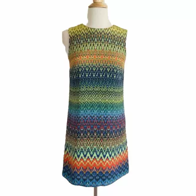 Missoni Silk Multicolored Abstract Sheath Dress 100% Silk~Size 36 (US 4)