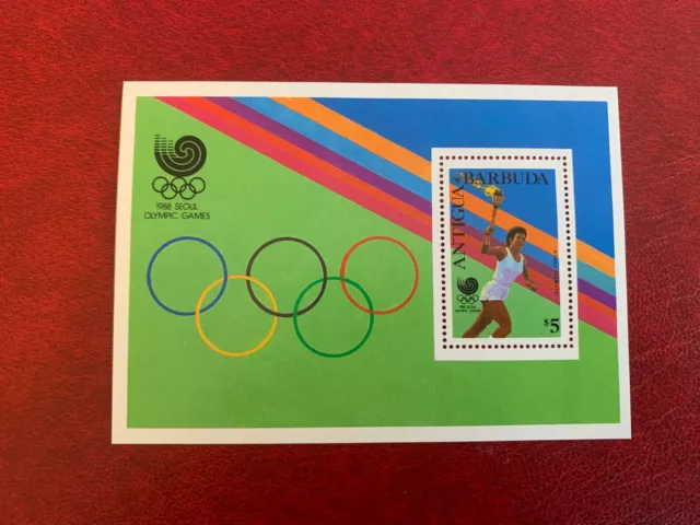 Antigua & Barbuda 1988 Mnh Souvenir Sheet Olympic Games Seoul Torch Bearer