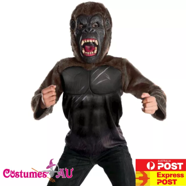 Kids Gorilla Costume Child Boys King Kong Animal Zoo Party Monkey Halloween