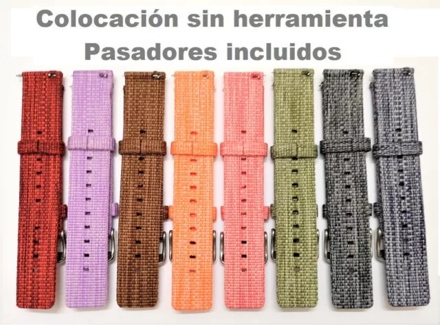 Correa De Nylon Para Reloj - 20mm - Transpirable - Resiste El Agua - 8 Colores 2