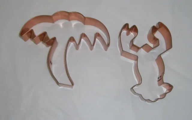 New Large Lobster or Crawfish & Palm Tree Copper Cookie Cutter