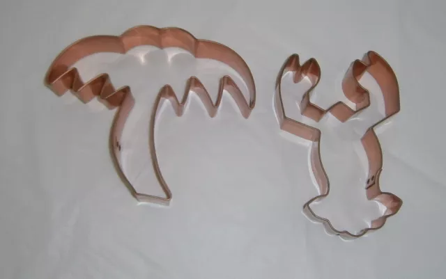 New Large Lobster or Crawfish & Palm Tree Copper Cookie Cutter