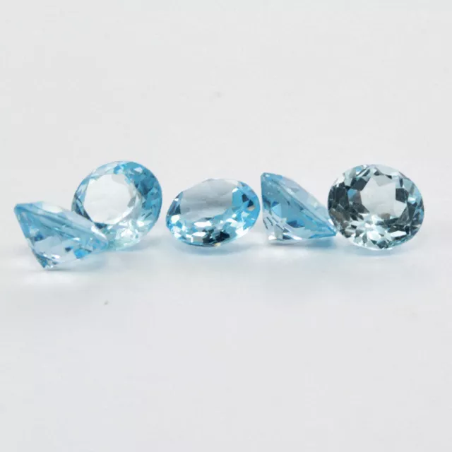 Wholesale Genuine Natural Brazilian Aquamarine Calibrated Faceted Round Gemstone 2