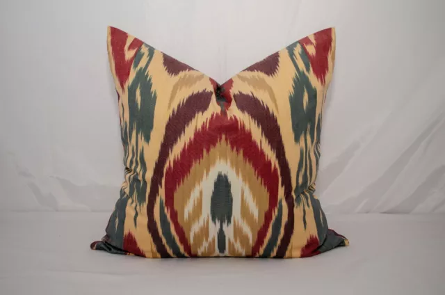 Brown Ikat pillow cover Design decorative cotton interior cushion Central Asian