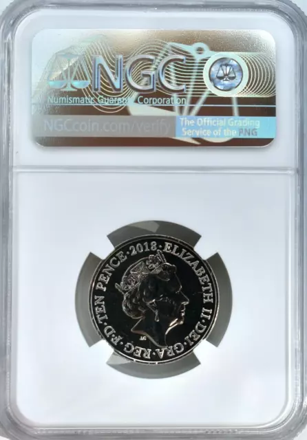 2018 10P GROSSBRITANNIEN J Jubiläum NGC MS64 DPL BRITISCHE MÜNZJAGD 3